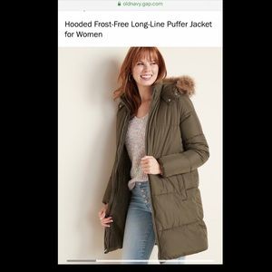 Olive green Winter coat - only worn 3x! Like new